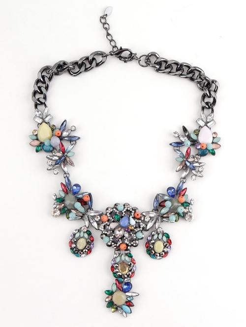 multicolor studded necklace - 17757296 - Very Small Image - 1