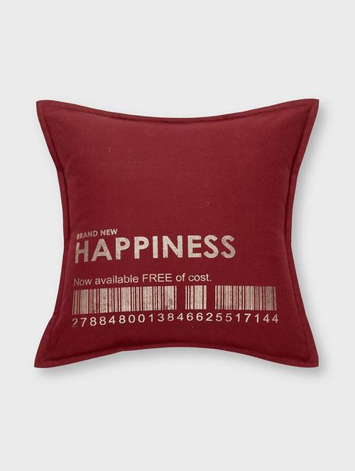wine coloured foil graphic print cushion cover with overlap back closure - 17757785 - Very Small Image - 1