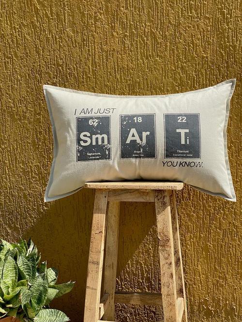 oatmeal coloured graphic print pillow cover with overlap back closure - 17757791 - Very Small Image - 1