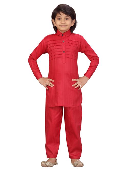 red solid kurta set - 17757954 - Very Small Image - 1