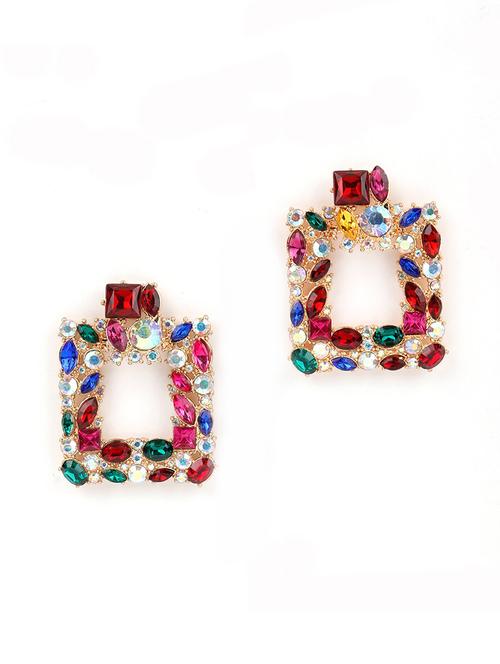 multi colored metal studs earrings - 17758069 - Very Small Image - 1