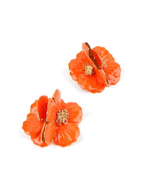 orange metal studs earrings - 17758071 - Very Small Image - 1