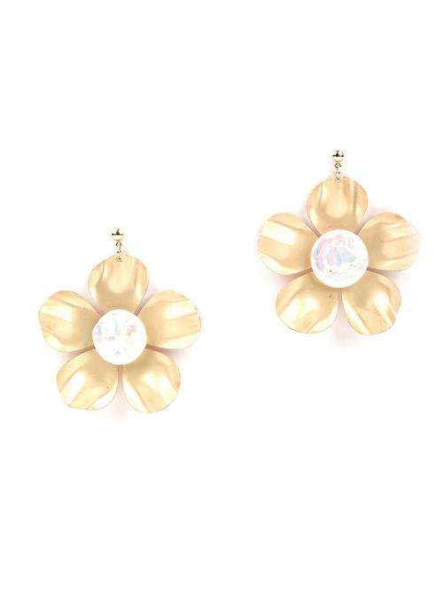 gold metal drop earrings - 17758074 - Very Small Image - 1