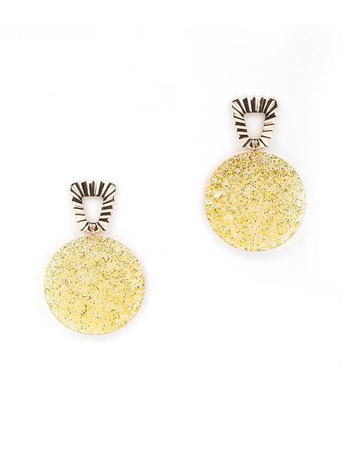 yellow metal drop earrings - 17758092 - Very Small Image - 1