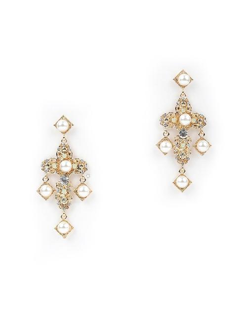 gold metal drop earring - 17758107 - Very Small Image - 1