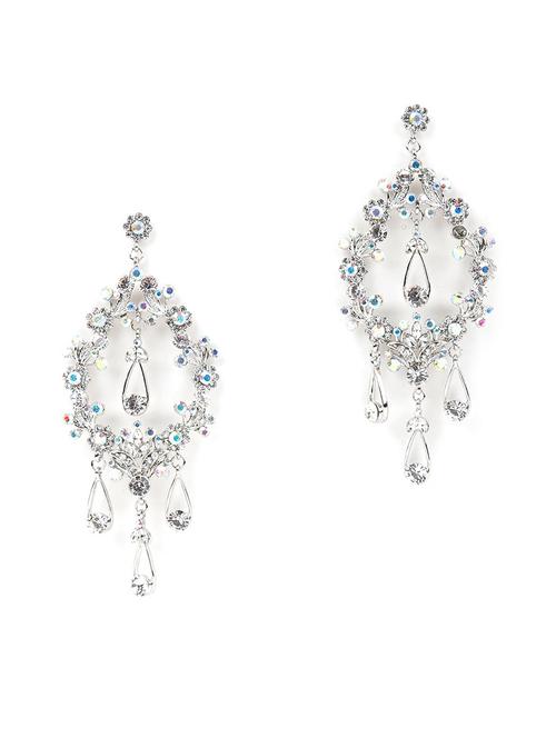 silver metal drop earring - 17758109 - Very Small Image - 1