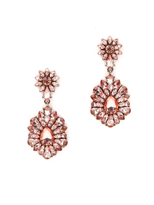 pink metal drop earring - 17758117 - Very Small Image - 1