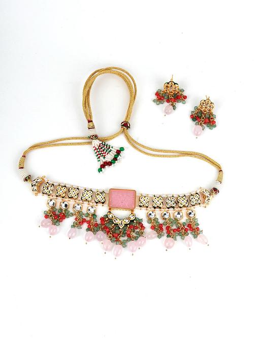 gold metal choker necklace - 17758137 - Very Small Image - 1