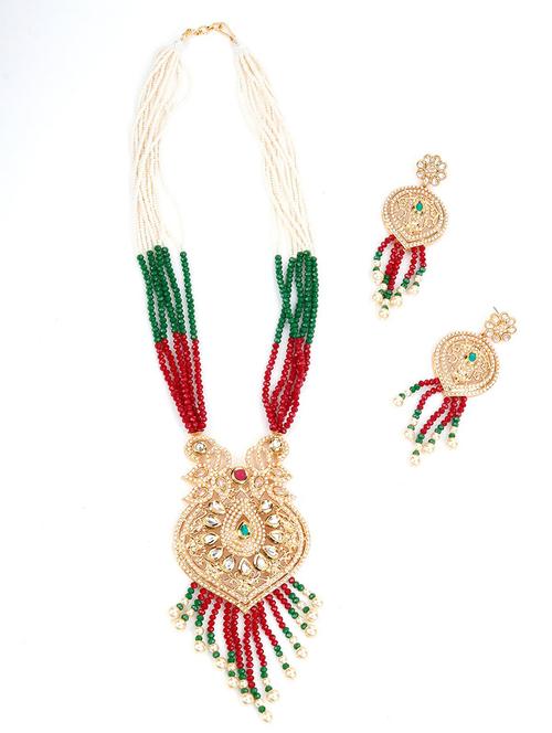 green metal long necklace - 17758157 - Very Small Image - 1