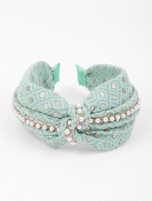 odette green cloth cross knot hair hoop headband - 17758191 - Very Small Image - 1