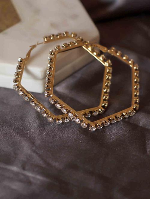 gold metal hoop earring - 17758304 - Very Small Image - 1