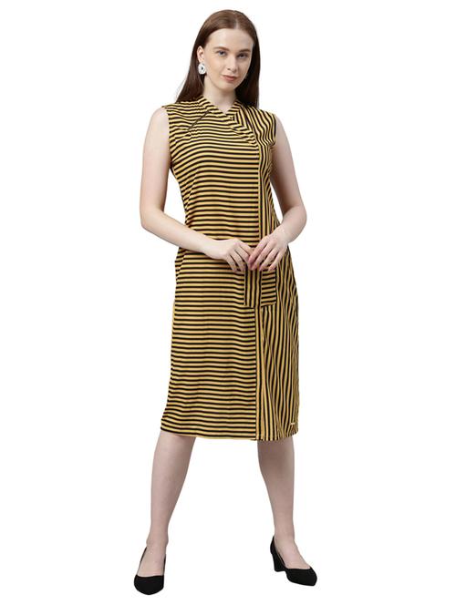 v-neck striped straight dress - 17759028 - Very Small Image - 1
