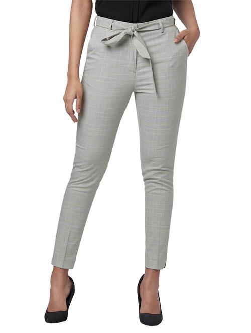 tie front checkered trouser - 17759032 - Very Small Image - 1