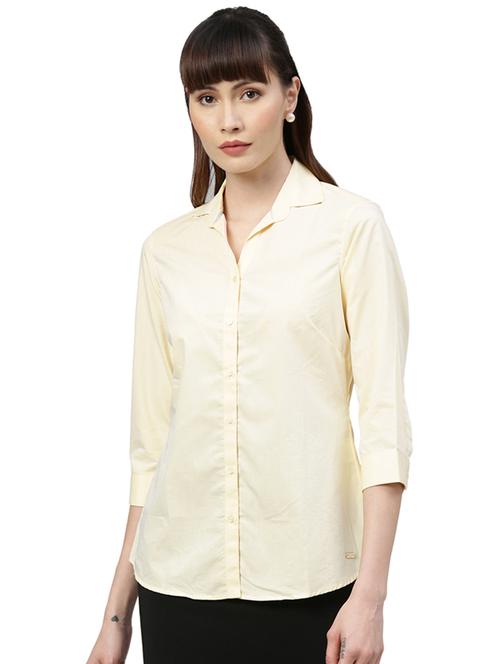 yellow solid regular shirt - 17759071 - Very Small Image - 1