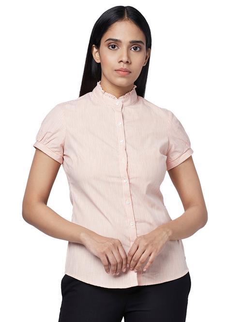 mandarin neck striped shirt - 17759087 - Very Small Image - 1
