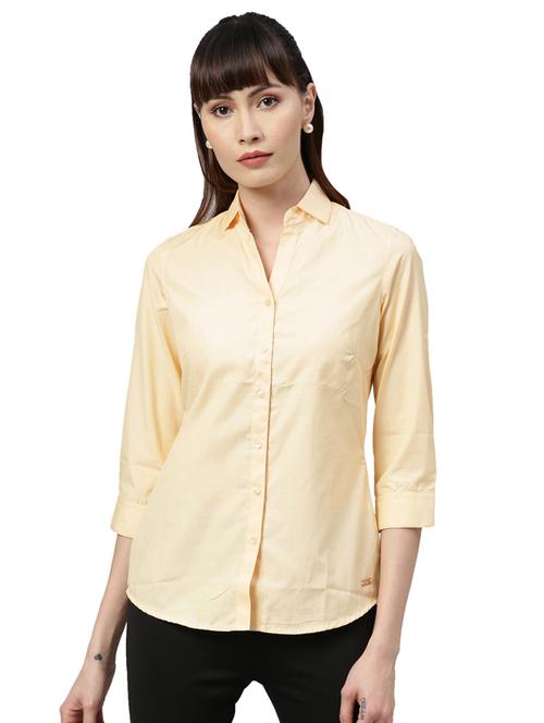 yellow solid regular shirt - 17759097 - Very Small Image - 1