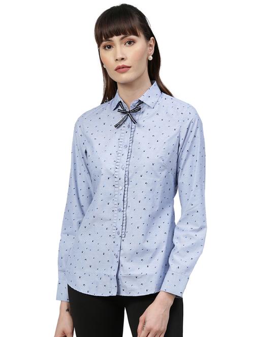 blue printed regular shirt - 17759103 - Very Small Image - 1