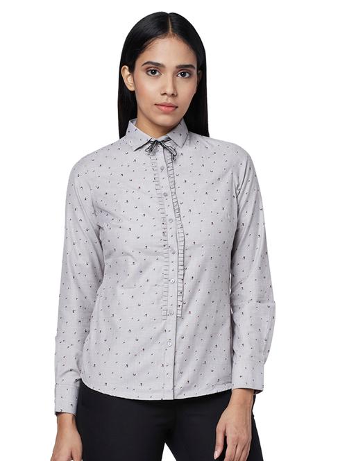 grey printed regular shirt - 17759106 - Very Small Image - 1