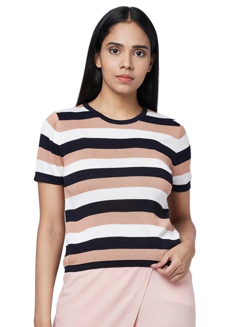 round neck striped tee - 17759129 - Very Small Image - 1