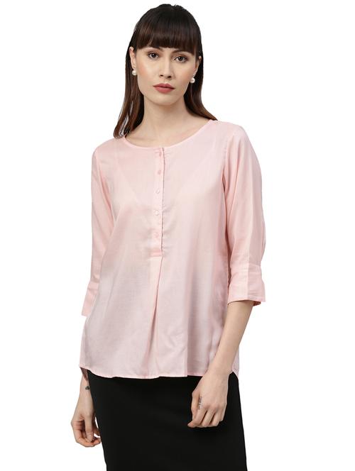 round neck solid top - 17759159 - Very Small Image - 1