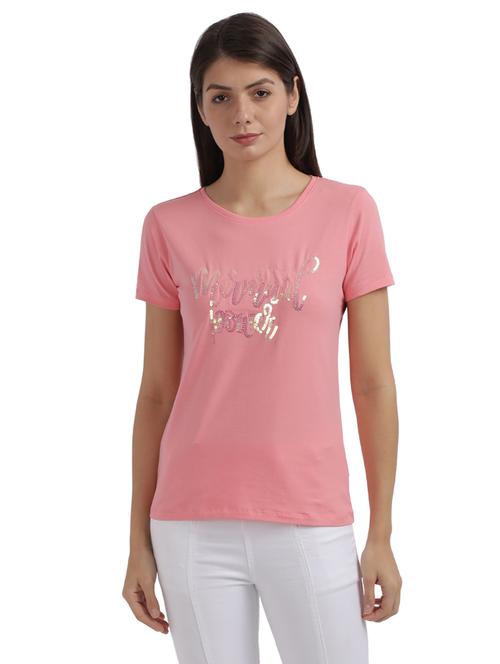 round neck typography tee - 17759178 - Very Small Image - 1