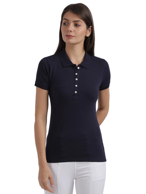 polo neck solid tee - 17759221 - Very Small Image - 1