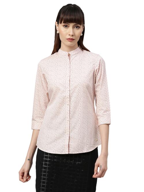 mandarin neck printed shirt - 17759229 - Very Small Image - 1