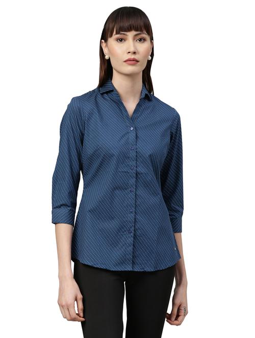curved hem printed shirt - 17759233 - Very Small Image - 1