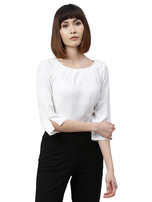round neck solid top - 17759285 - Very Small Image - 1