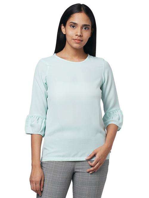 round neck solid top - 17759298 - Very Small Image - 1