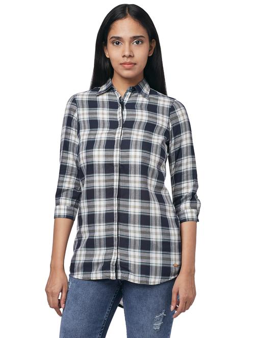 high low checkered top - 17759304 - Very Small Image - 1