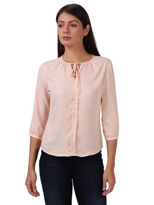 tie up neck solid top - 17759318 - Very Small Image - 1