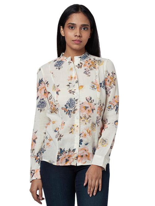mandarin neck floral top - 17759323 - Very Small Image - 1