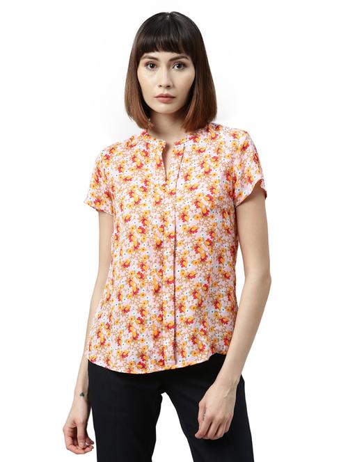 mandarin neck floral top - 17759361 - Very Small Image - 1