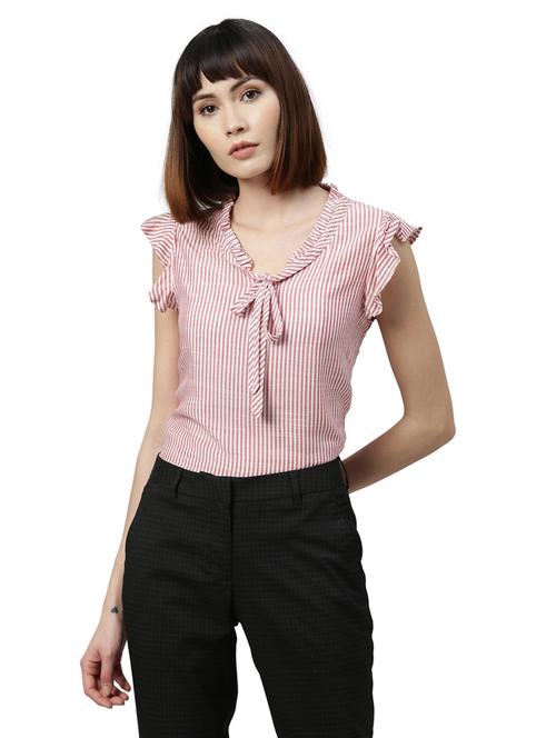 frill detail striped top - 17759372 - Very Small Image - 1