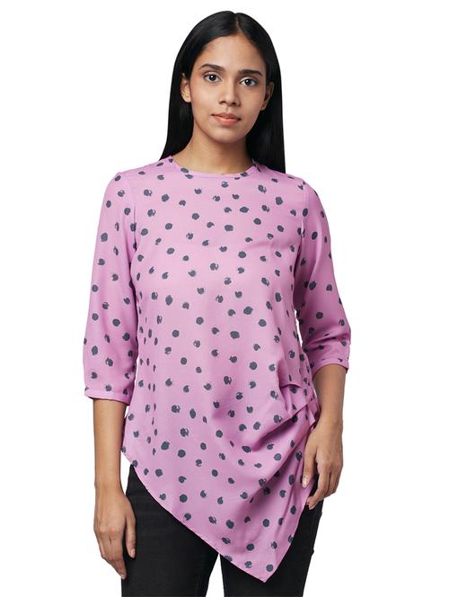 asymmetric hem printed top - 17759383 - Very Small Image - 1
