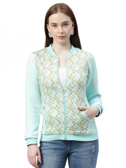 front printed mandarin neck sweatshirt - 17759417 - Very Small Image - 1