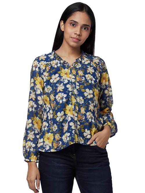 v-neck floral top - 17759440 - Very Small Image - 1