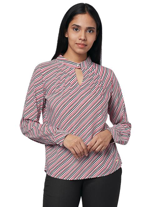 key hole neck striped top - 17759465 - Very Small Image - 1