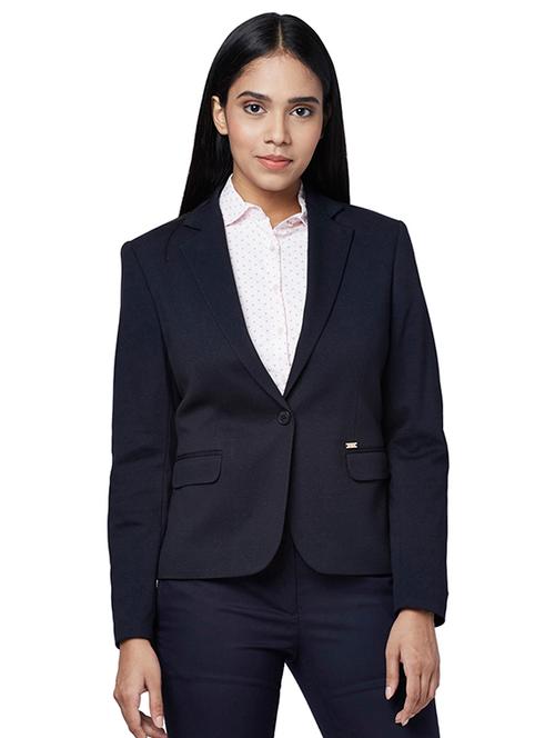 lapel neck solid blazer - 17759567 - Very Small Image - 1