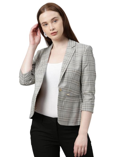 lapel neck checkered blazer - 17759577 - Very Small Image - 1