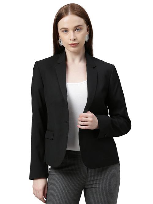 lapel neck solid blazer - 17759582 - Very Small Image - 1