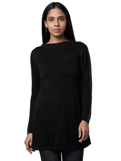 round neck solid pullover - 17759695 - Very Small Image - 1