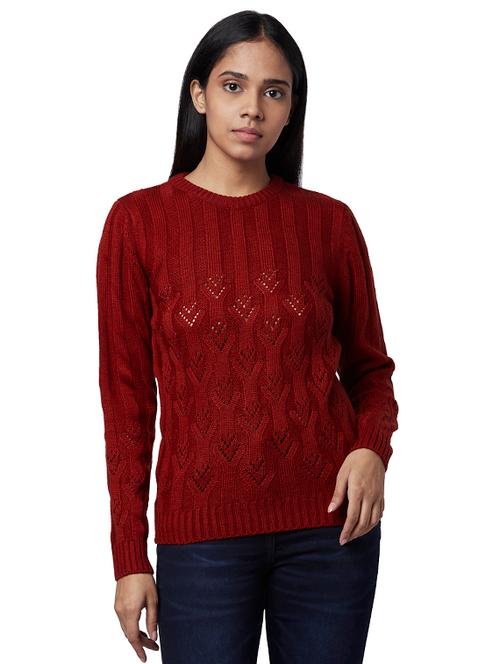 round neck textured pullover - 17759696 - Very Small Image - 1