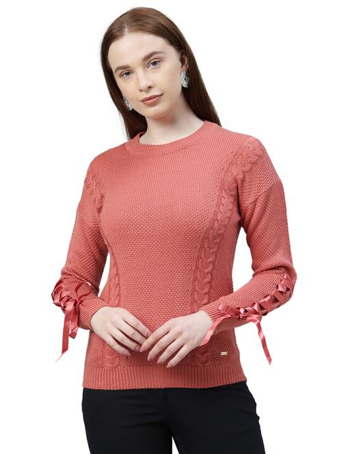 tie knot sleeved textured pullover - 17759697 - Very Small Image - 1