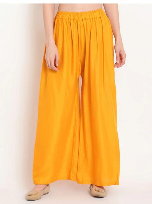 combo of maroon and yellow palazzo - 17759921 - Very Small Image - 1