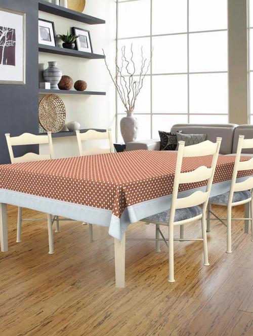 bianca easy clean vinyl table cover -1pc 6-8 seater (classic clear) abstract-rust - 17760285 - Very Small Image - 1