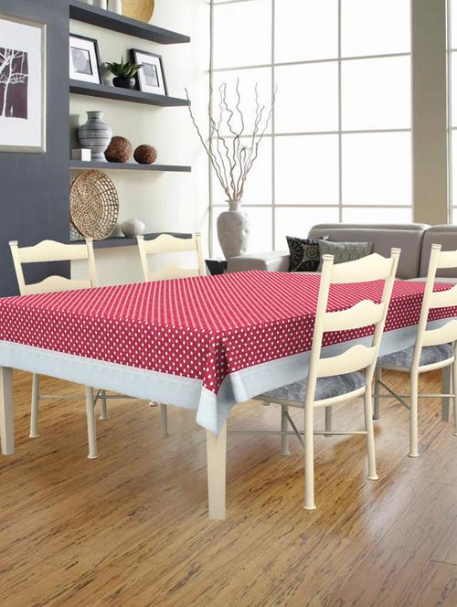 bianca easy clean vinyl table cover -1pc 2 seater (classic clear) abstract-maroon - 17760294 - Very Small Image - 1