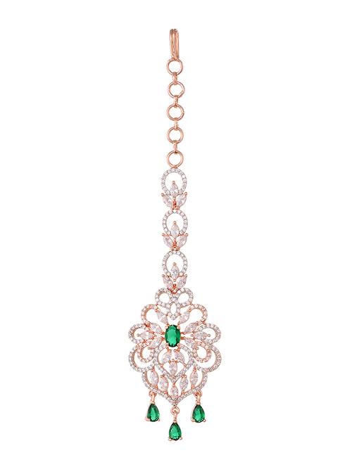 green brass maang teekas & passa - 17760667 - Very Small Image - 1