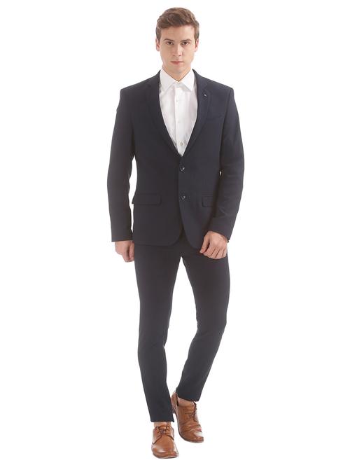 navy blue solid single breasted suit - 17760793 - Very Small Image - 1